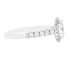 1.49ct Oval Cut 14k White Gold Halo Engagement Ring