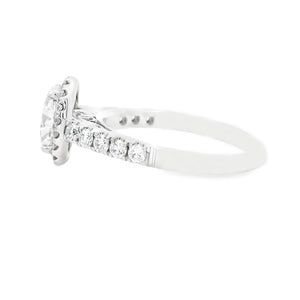 1.49ct Oval Cut 14k White Gold Halo Engagement Ring