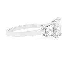 3.21ct Three Stone Princess Cut Platinum Diamond Engagement Ring