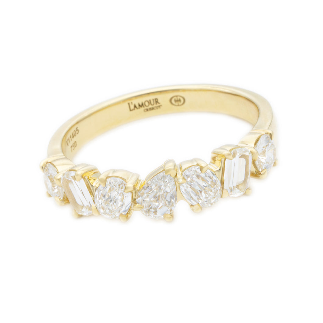 This stunning 18k yellow gold diamond band by Christopher Designs, ...
