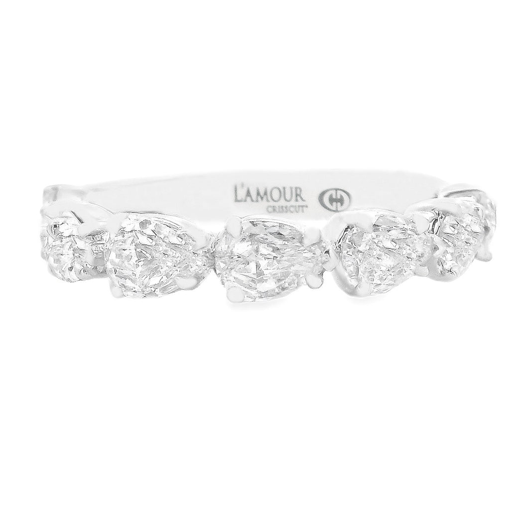 This stunning 14k white gold diamond band by Christopher Designs, f...