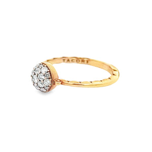Tacori 18k Rose Gold Diamond Ring. Diamonds total approx. .40ct. 