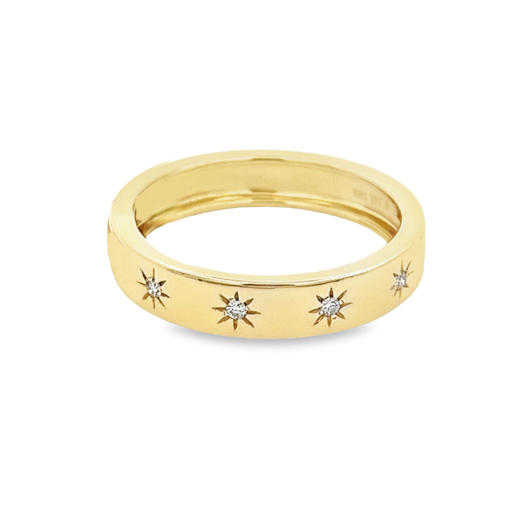 14k Yellow Gold Diamond Band