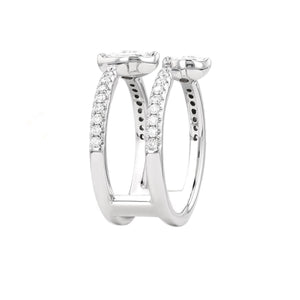 This gorgeous 18k white gold ring features 2 marquise cut diamonds ...