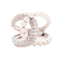 This gorgeous 18k white gold fashion ring features 92 stunning roun...