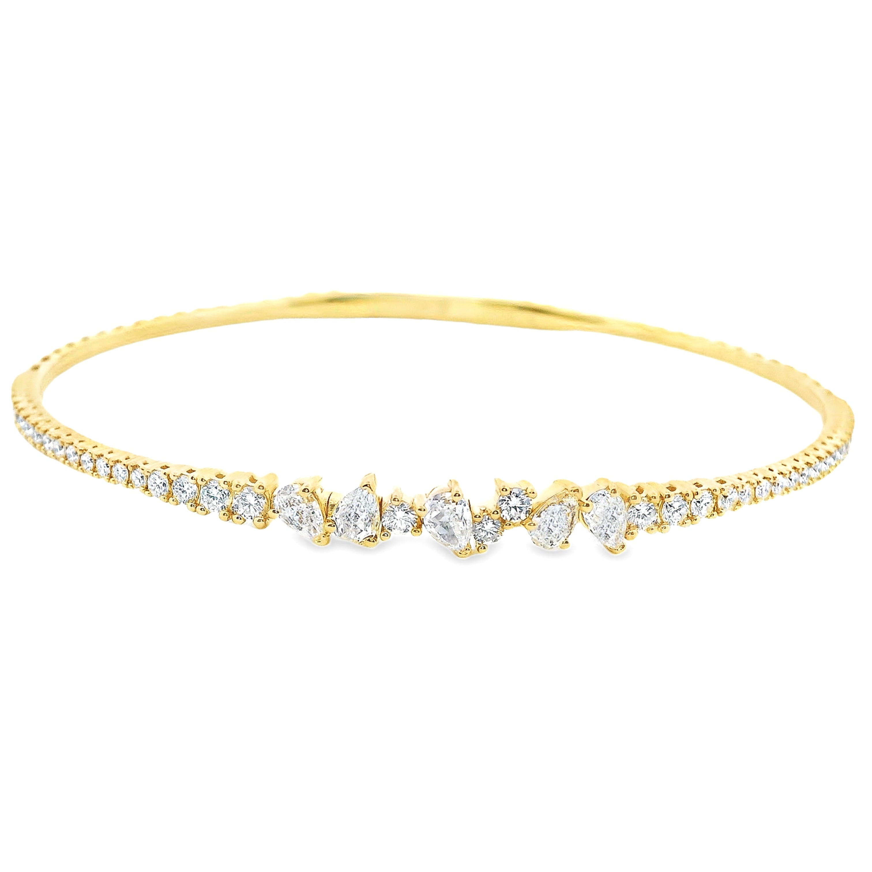 1.16ct Diamond 14K Yellow Gold Bangle