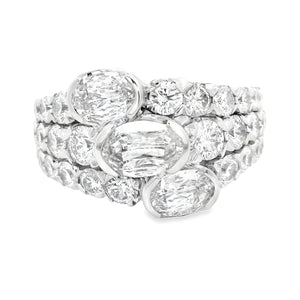 This gorgeous 18k white gold diamond ring by Christopher Designs fe...