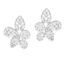 These gorgeous 14k white gold diamond leaf stud earrings feature ro...