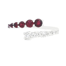 18 White Gold Diamond & Ruby Bypass Ring