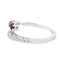 18 White Gold Diamond & Ruby Bypass Ring