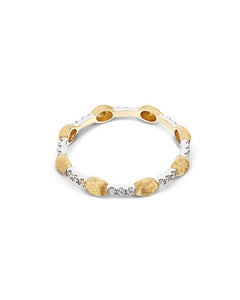 Diamond bars meet 18kt gold boules, creating a ring of sophisticate...