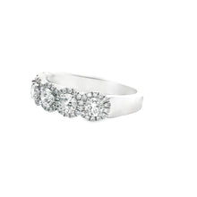 Estate piece: Platinum diamond band 
Diamonds: Round brilliant cut ...
