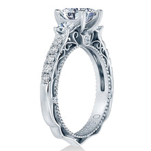 Verragio Three Stone Pave Diamond Engagement Ring