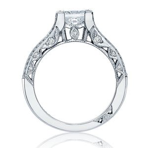 Tacori Channel-Set Princess Cut & Pave Diamond Engagement Ring