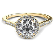 Petite Diamond Halo Engagement Ring