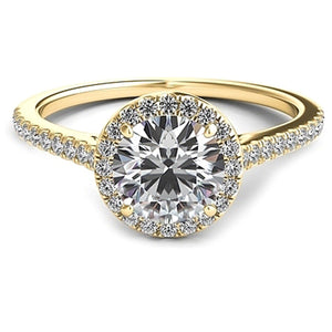 Petite Diamond Halo Engagement Ring