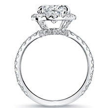 Pave Diamond Halo Engagement Ring