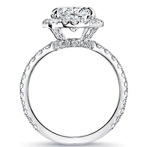 Pave Diamond Halo Engagement Ring
