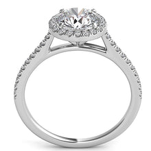 Petite Diamond Halo Engagement Ring