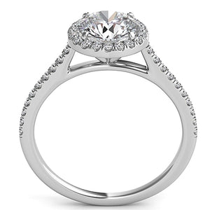Petite Diamond Halo Engagement Ring