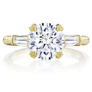 Tacori Halo Engagement Ring w/ Pave Set Diamonds