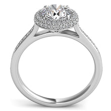 Rolled Round Halo Diamond Engagement Ring