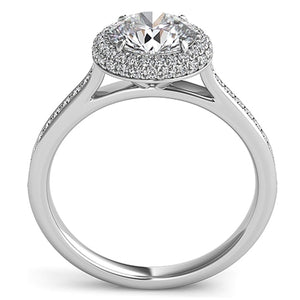Rolled Round Halo Diamond Engagement Ring