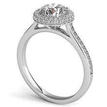 Rolled Round Halo Diamond Engagement Ring