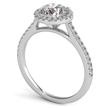Petite Diamond Halo Engagement Ring