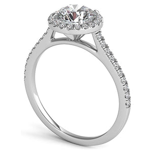 Petite Diamond Halo Engagement Ring