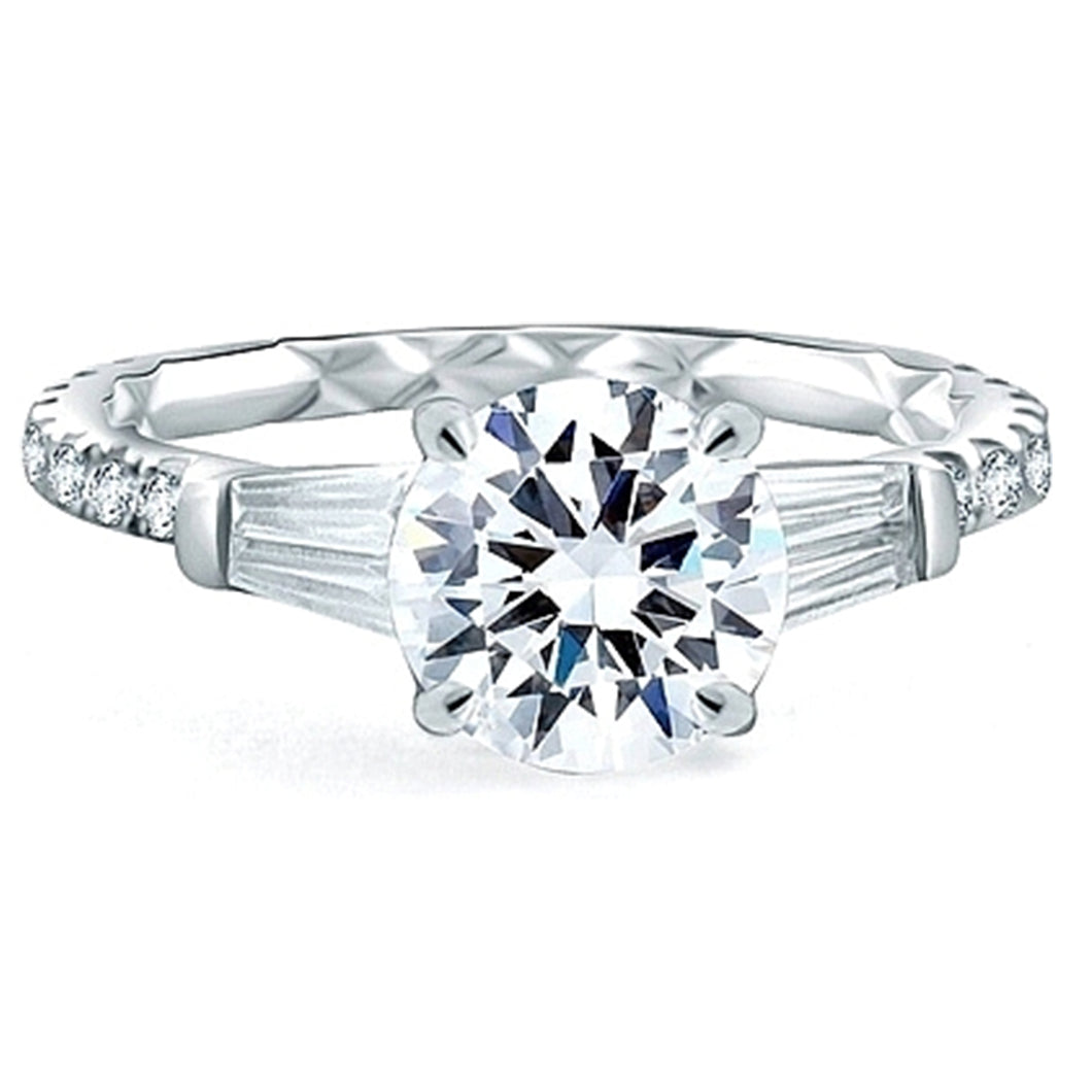 A.Jaffe Baguette Diamond Engagement Ring