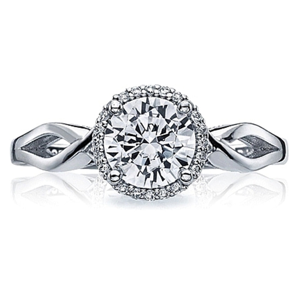 Tacori Halo Twist Shank Diamond Engagement Ring