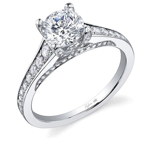 Sylvie Pave Diamond Engagement Ring