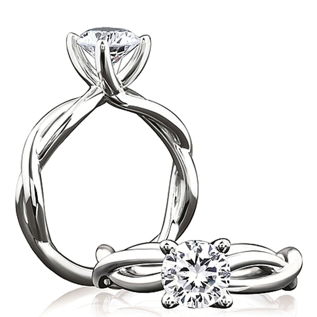 A.Jaffe Twist Shank Diamond Engagement Ring