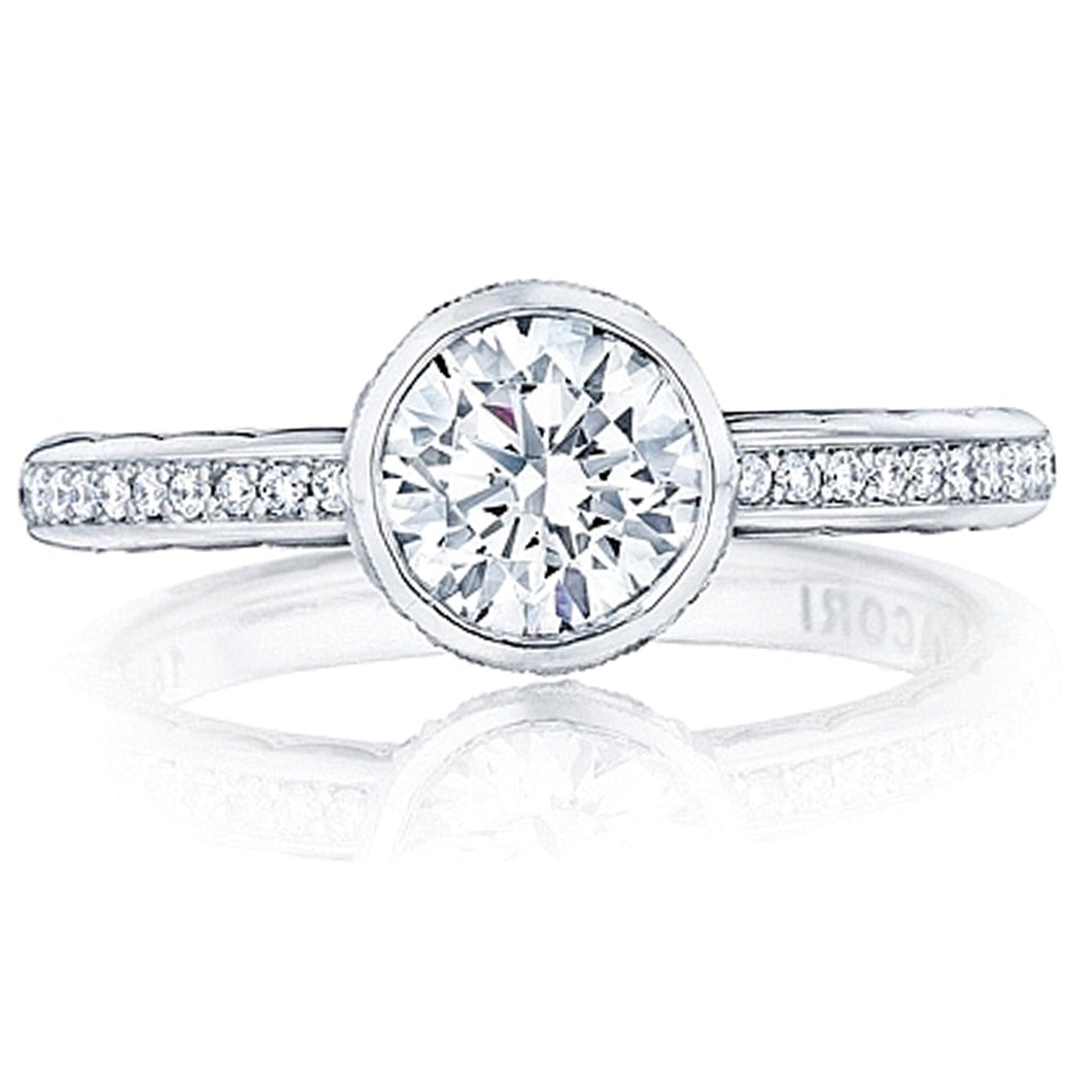 Tacori Bezel Set Pave Diamond EngagementRing