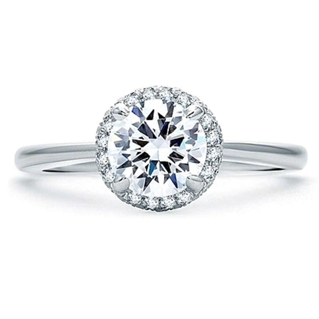 A.Jaffe Pave Halo Diamond Engagement Ring