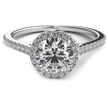 Petite Diamond Halo Engagement Ring