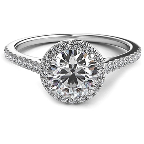 Petite Diamond Halo Engagement Ring-SNT302