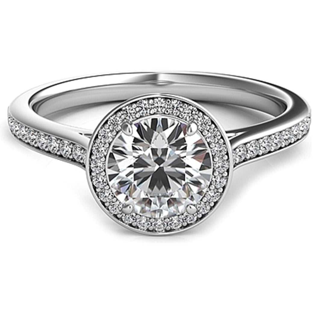 Round Diamond Halo Diamond Engagement Ring