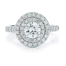Pave Double Halo Diamond Engagement Ring