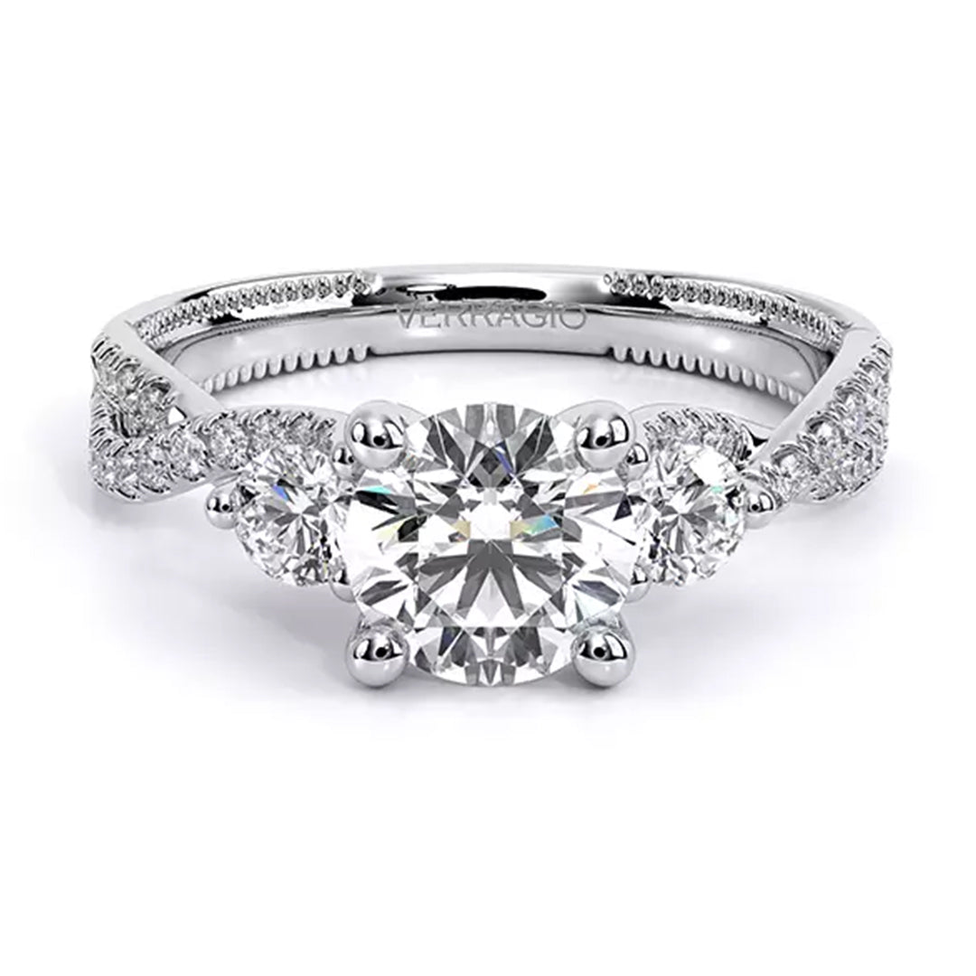 Verragio Three Stone Diamond Engagement Ring - Main Image