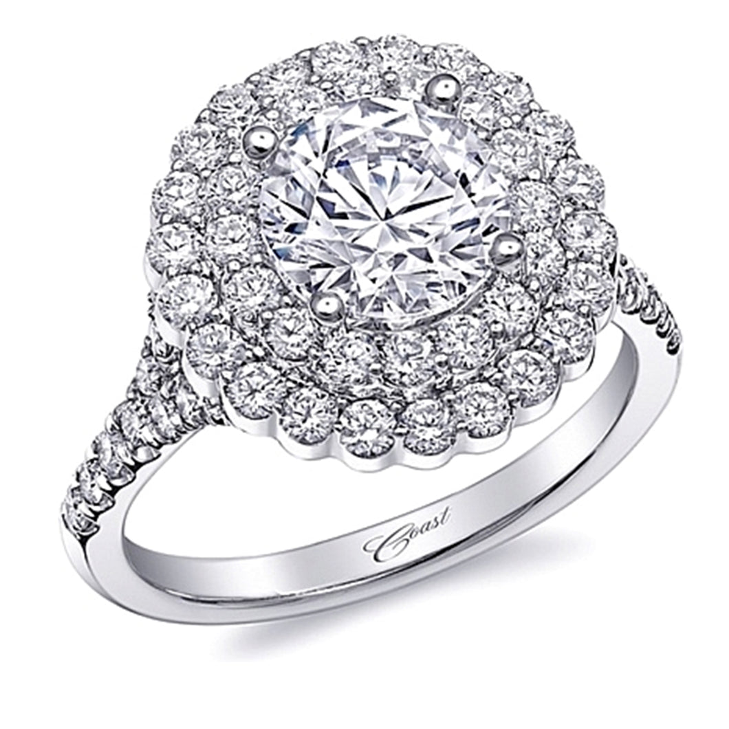 Coast Double Halo Diamond Engagement Ring