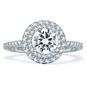 A.Jaffe Double Halo Diamond Engagement Ring