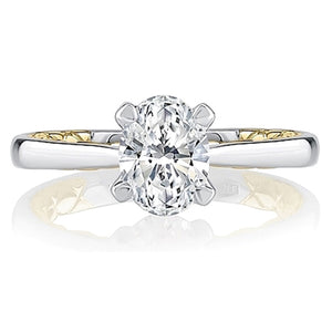 A.Jaffe Two Tone Solitaire Diamond Engagement Ring