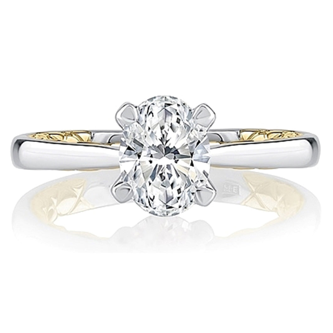 A.Jaffe Two Tone Solitaire Diamond Engagement Ring