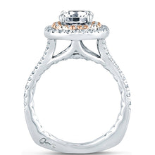 A.Jaffe Double Halo Split Shank Diamond Engagement Ring