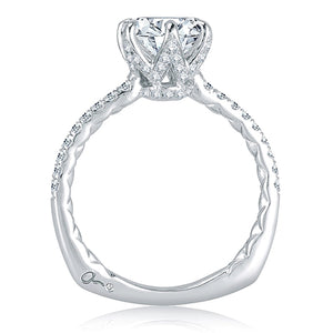 A.Jaffe 6-Prong Pave Diamond Engagement Ring