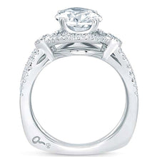 A.Jaffe Split Shank Halo Diamond Engagement Ring
