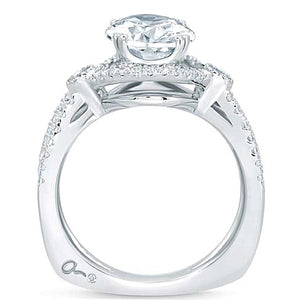 A.Jaffe Split Shank Halo Diamond Engagement Ring