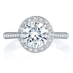 A.Jaffe Pave Halo Diamond Engagement Ring